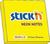 Блок самоклеящийся (стикеры) 76*76мм 100л неон, желтый " Hopax "