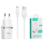 Зарядное устройство сетевое " Hoco " C11 белое, 1,0А, USB, пластик, кабель micro USB, 1м