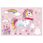Наклейки " Праздник " 503 А4 Волшебное царство Единорога, глянцевый УФ-лак