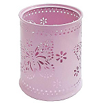 Стакан " KWELT " 8*9,5см, металлический ажурный, бабочки, круглый, розовый