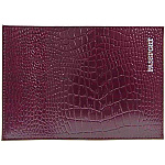 Обложка для паспорта " Имидж " Passport темно-фиолетовая, натуральная кожа, тиснение серебро