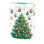 Пакет Новогодний бумажный " Мир открыток " 18*22,7*10см Елка, игрушки, ламинированный