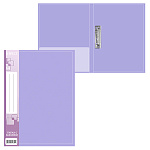 Папка с зажимом " KWELT " А4 Pastel лаванда, пластик 0,7мм, бумажная вставка во внешний кармашек, внутренний карман, индивидуальный штрихкод