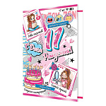 Открытка " Мир открыток " 2-01 Детская- 11лет Фото, торт, пожелания, 123*187мм, фольга золото, рельеф, текст