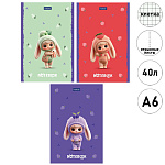 Блокнот МАЛЫЙ ФОРМАТ А6 40л " Hatber " Premium Berri- ФрутоНяшки, клетка, обложка - мелованная бумага, глянцевая ламинация, склейка, отрывные листы, 3 дизайна