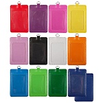 Бейдж " deVente " Classic 110*70мм искусственная кожа, ассорти 12 цветов (без возможности выбора), металлическое полукольцо для крепления, два отделения, без ленты