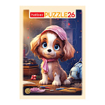 Пазлы " Hatber "  26элементов Забавный щенок 30*20см, в рамке, картонная упаковка