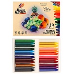 Пастель " Луч " Школа творчества 24цв масляная, трехгранной формы в пластиковой подложке