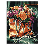 Картина по номерам " Lori " 30*40см Сумка счастья, состав набора: холст с контуром на подрамнике, краски, кисть, вспомогательный лист, акриловый лак, инструкция, картонная упаковка