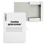 Папка на завязках картонная " KWELT " А4 320г/м2 немелованная, белая