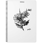 Тетрадь с пластиковой обложкой спираль А4 80л клетка " Erich Krause " Blossom. Black and White, офсетный блок 70г/м2