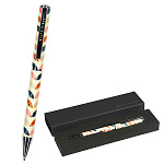 Ручка подарочная шариковая автоматическая " Bruno Visconti " Dolce vita, Лепестки, Винтаж, синяя 0,7мм, толщина письма 0,5мм, поворотный механизм, металлический корпус, покрытие прозрачный лак, цвет корпуса multicolor, металлический наконечник, металличес