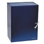 Короб архивный бумвинил на 2х завязках " deVente " А4 150мм, синий, бумвинил