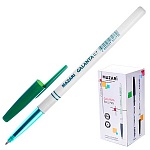 Ручка шариковая " Mazari " Galanta зеленая 0,7мм, толщина письма 0,35мм, пластиковый белый корпус, картонная упаковка