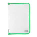 Папка " Пчелка " А4-01 (325*230*25мм) молния вокруг, бесцветная, зеленая окантовка, пластик