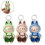 Брелок " Mazari " Лабубу, 10см, пластиковый, металлическое кольцо, 3 цвета, (без возможности выбора цвета), пакет