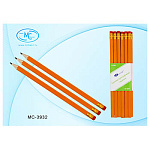 Карандаш ч/гр " Basir " HB с ластиком, шестигранный, деревянный, цвет корпуса - желтый, незаточенный