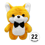 Мягкая игрушка " KWELT " Лисенок в бабочке, 22см, петелька для подвешивания