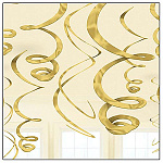 Декоративный элемент " Amscan " спираль золото 55см 12шт