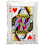 Шар фольгированный фигурный 19"/48см Карта Дама червей