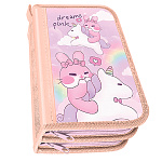 Пенал " Пчелка " ПО-05 2 отделения 120*190*50мм, откидная планка, Розовые мечты, ламинированный картон