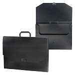 Папка-портфель " deVente " БОЛЬШОЙ ФОРМАТ А3 Daily 1 отделение, черный, на замке, пластик 0,9мм, непрозрачный