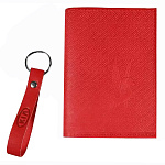 Обложка для автодокументов и паспорта " Имидж " Documents красная, натуральная кожа, тиснение конгрев