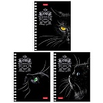 Записная книжка МАЛЫЙ ФОРМАТ А6 спираль 80л " Hatber " Royal Cats, клетка, обложка - мелованный картон, 3 дизайна