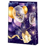 Пакет бумажный " Мир открыток " 32,7*26*13,5см Воздушные шары, ламинированный