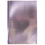 Тетрадь А4 96л клетка " Hatber " бумвинил Metallic Croco Коричневая, офсет, на скобе, тиснение