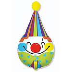 Шар фольгированный фигурный 28"/72см Клоун в колпаке