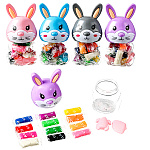 Тесто для лепки " Mazari " Зайка, 6гр, 12 цветов, формочки 1шт, пластиковая упаковка