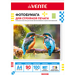 Фотобумага " deVente " A4 90г/м2 100л матовая, односторонняя, пластиковый пакет, европодвес