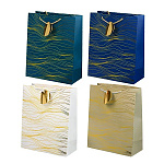 Пакет бумажный " Basir " 18*23*10см Волны, ассорти (без возможности выбора дизайна), ламинированный, тиснение фольгой