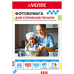 Фотобумага " deVente " A6 180г/м2 100л матовая, односторонняя, пластиковый пакет, европодвес