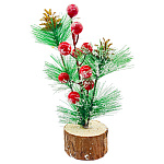 Ель декоративная настольная " KWELT " светящаяся с ягодами 17см, батарейки в комплекте, пакет