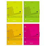 Тетрадь с пластиковой обложкой на кольцах на кнопке А5 80л клетка " Erich Krause " Neon, офсет, 4 дизайна