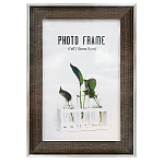 Фоторамка " KWELT " пластиковая 10*15см Коричневая, акриловое стекло 0,5мм, ширина багета - 17мм, серебро