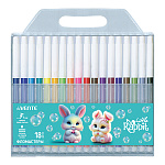 Фломастеры " deVente " Little Rabbit 18цв круглые, невентилируемый колпачок, пластиковый блистер, европодвес
