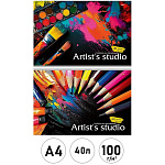 Альбом А4 40л " Проф-Пресс " Яркое творчество, скоба, обложка- мелованная бумага, блок- офсет 100г/м2, 2 дизайна в спайке