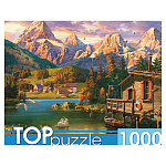 Пазлы " TOPpuzzle " 1000элементов Доломитовые Альпы, 67*47см, картонная упаковка 35,8*32,4*21,3см