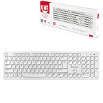 Клавиатура беспроводная " Smartbuy " One 252, белая, 12 горячих клавиш, USB, картонная упаковка, (батарейки в комплекте)