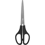 Ножницы " Attomex " 20см, металлические, пластиковые ручки, черные, пакет