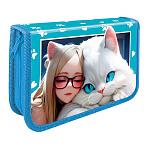 Пенал " Пчелка " ПО-401 1 отделение 130*200*30мм Нежная дружба, бархатное покрытие soft-touch