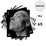 Тетрадь А5 96л клетка " Erich Krause " Nirvana, офсет, на скобе, обложка- мелованный картон, матовая ламинация, скругленные углы, 5 дизайнов в спайке