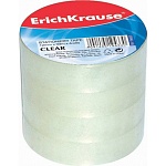 Лента канцелярская клейкая 12мм*33м, прозрачный, 40мкм, полипропилен, пластиковая втулка d=26мм, " Erich Krause ", термоусадочная пленка