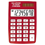 Калькулятор карманный 8 разрядов " Skainer " SK-108XRD, 58*88*10мм, двойное питание, красный