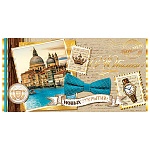 Конверт для денег " Мир открыток " 2-17 С Юбилеем! Мужской- Новых открытий! 165*85мм, фольга