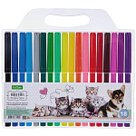 Фломастеры " Hatber " ECO Верные друзья 18цв круглые, вентилируемый колпачок, блистер, европодвес