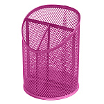 Подставка " KWELT " 3 отделения, 11*15*11см, металлическая, сетчатая, темно-розовая